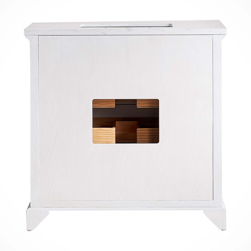 Meuble-lavabo simple autoportant de 36 po avec plateau en marbre entièrement assemblé