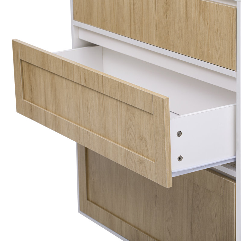 Armoire de rangement à trois tiroirs pouvant être utilisée dans la salle à manger, la cuisine ou la chambre à coucher. Cadre en bois massif blanc