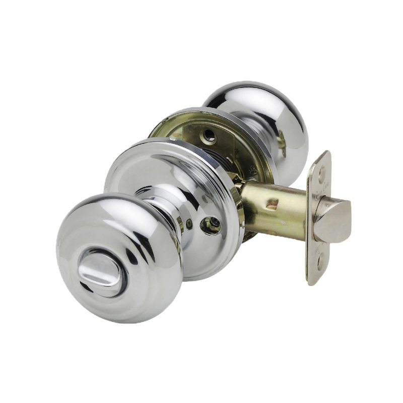 Bouton de porte colonial avec rosette ronde Colonial, Chrome inoxydable poli