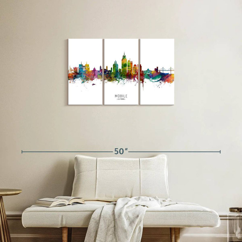 Mobile Alabama Skyline I, 20" H x 33" W