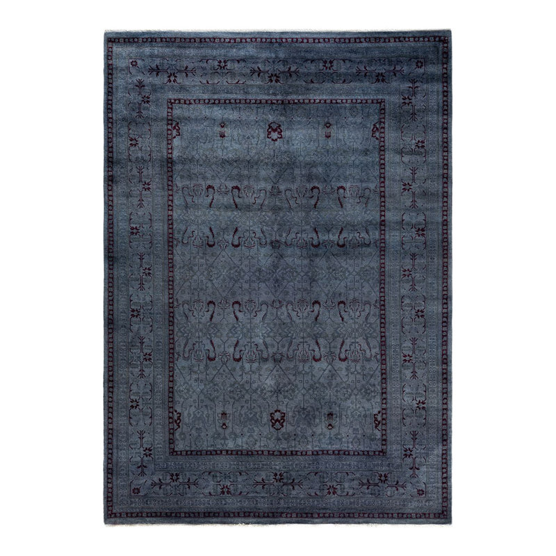 Izat One-of-a-Kind 6' 2" X 9' 1" New Age Wool Area Rug Grey