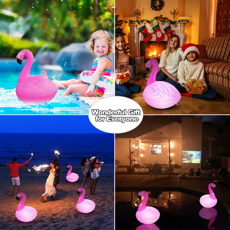 Floating Flamingo LED Pool Lights 2PCS, Waterproof, Glow In The Dark Solar Powered, Inflatable For Pool Spa Patio Wedding Party Christmas Decorations