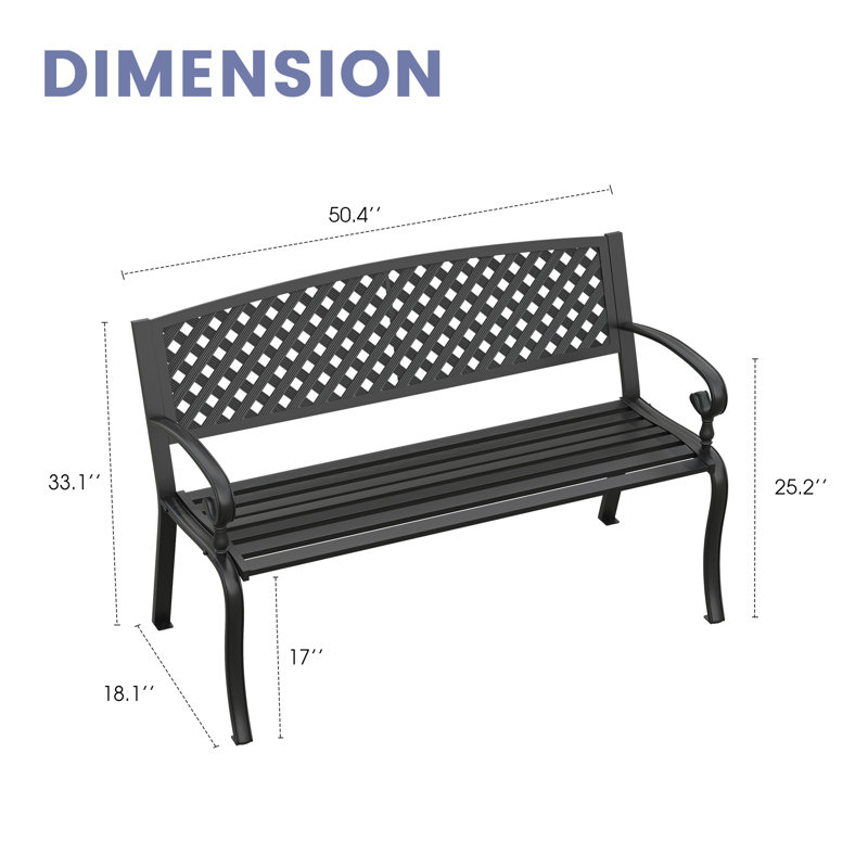 Banc de jardin en métal pour l'extérieur
