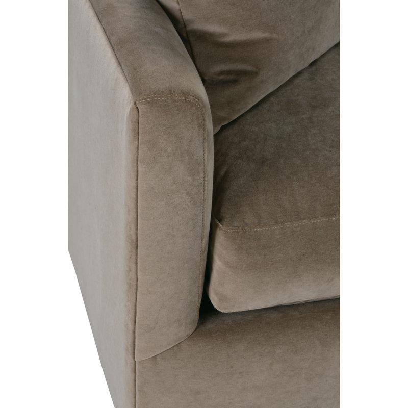 Lilah Bench Cushion Sofa, Straw Velvet (20043-28)