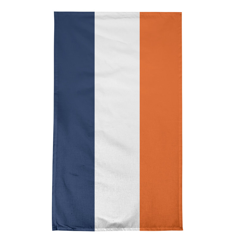 Stripe Tea Towel Kitchen Towel, Poly Twill, Navy Blue/White/Orange Baseball