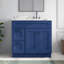 Meuble-lavabo de salle de bain en bois massif prêt à assembler 36 po - comptoir non inclus-128494825