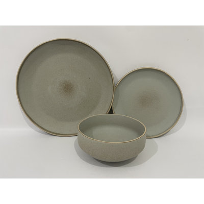 Gibson Elite Plates and Bowls Set, 12 Piece Dinnerware Set for 4, Reactive Glaze — Stoneware Dishes and Dishware, Service for 4, Chip Resistant, Dishwasher and Microwave Safe, Everyday Kitchen Table Setting