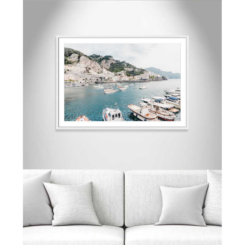 Imprimé Amalfi , Blanc satiné, L 41,5 po x H 29,5 po, Imprimé mat
