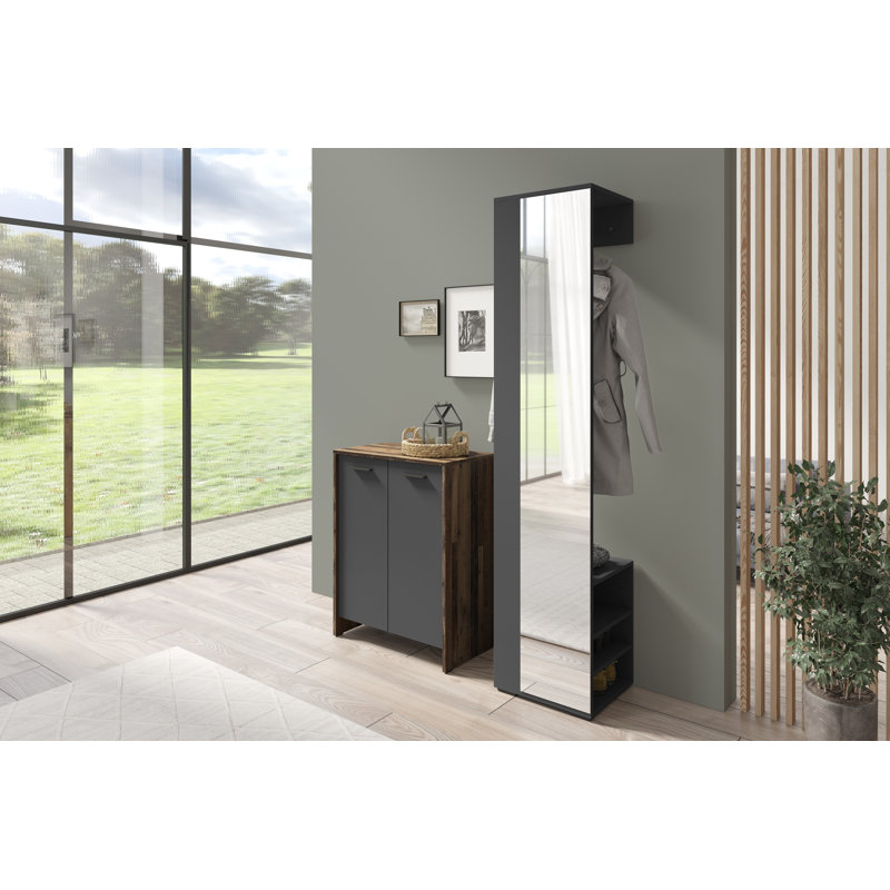 Quimby Flat Wall Mirror, Anthracite