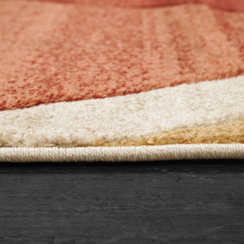 STELLA 3284-371 ROUGE / DORÉ / IVOIRE, Rectangle 6 pi 7 po x 9 pi 2 po