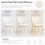  Ensemble de 2 chaises de salle à manger rembourrées blanches et dorées-1174429508