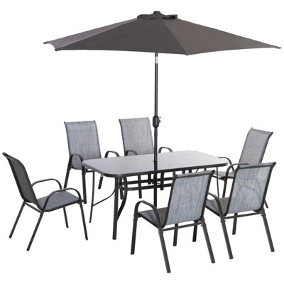 Ensemble de table et chaises d'extérieur, 8 pièces