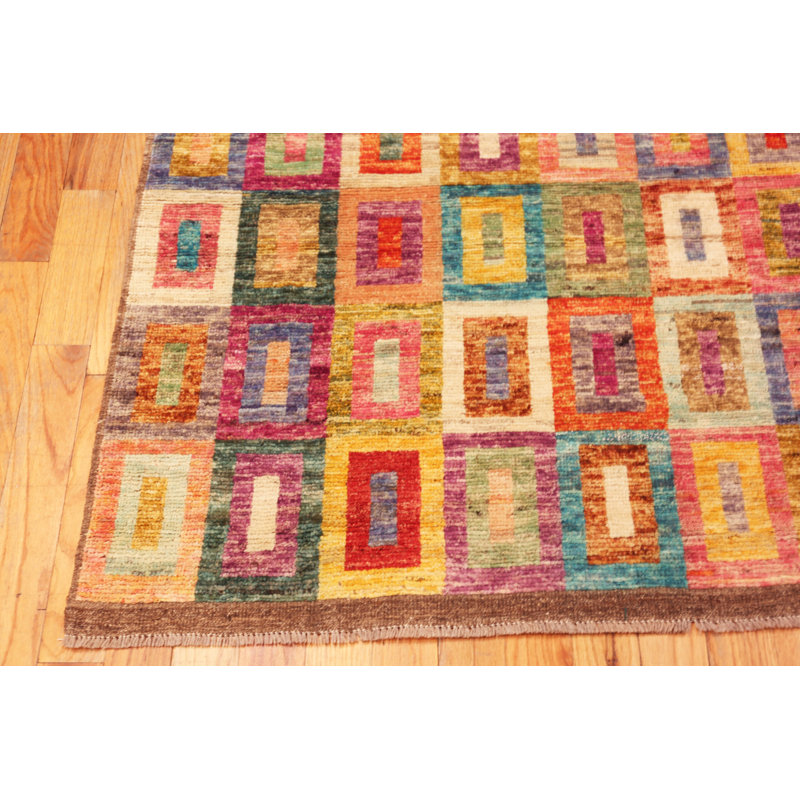 Nazmiyal Collection Contemporary Abstract Colorful Rug 3ft 7in X 5ft 1in
