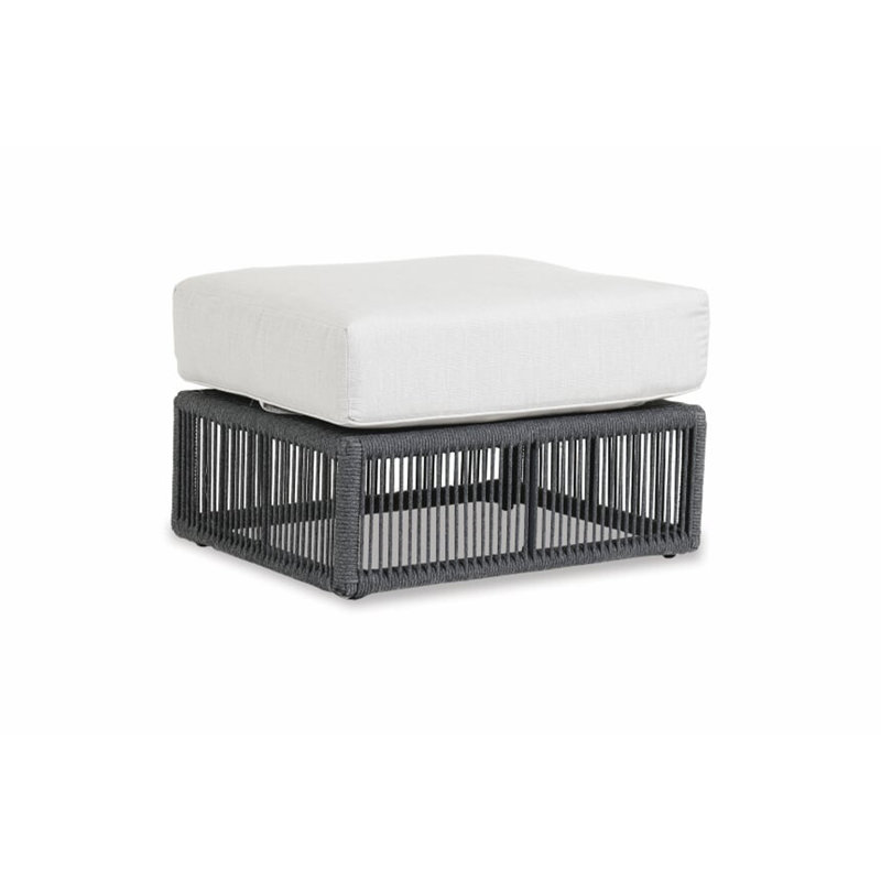 Milano Outdoor Ottoman, Echo Ash Sunbrella®