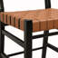 Ensemble de 2 tabourets de comptoir 24,25 po Classic, ensemble de 2 tabourets de comptoir en polyuréthane brun avec structure en bois d'hévéa, dossier et siège en cuir tissé croisé, convient à la cuisine / chambre à coucher / salle à manger