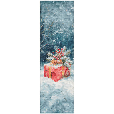 Premium Machine Washable Dockside AMF1805 Christmas Present Rug
