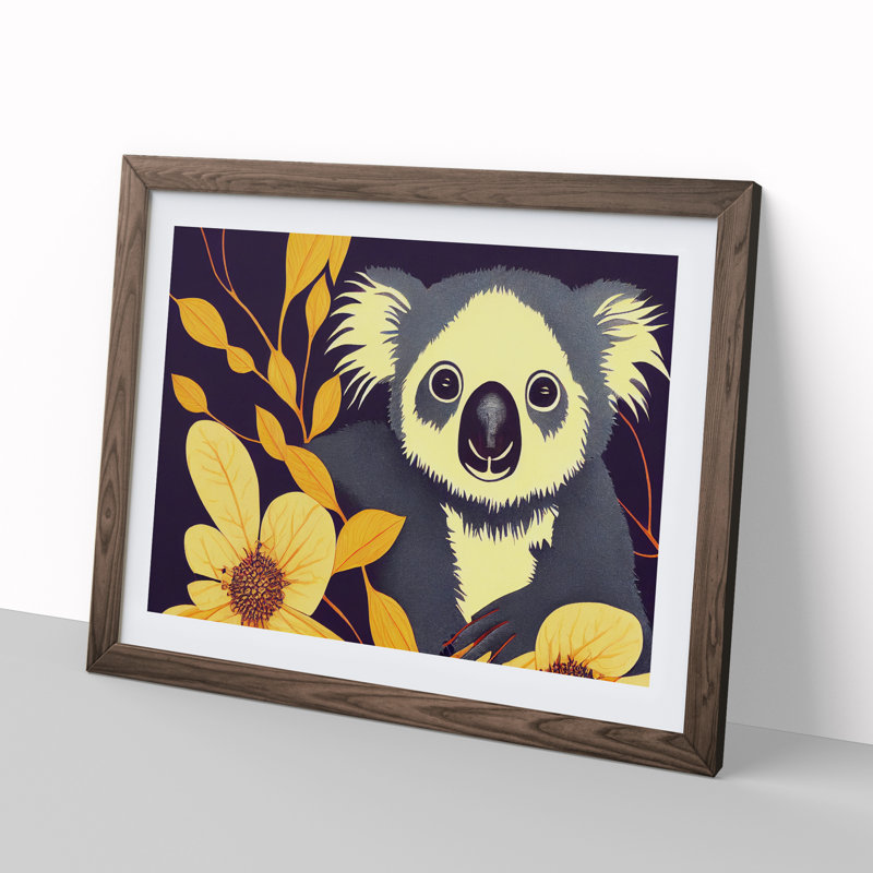Koala Bear - Framed Print, 46cm H x 64cm W, Walnut Framed