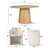 4 - Person Dining Table Sets With Solid  Round Table & 4 Upholstered Fabric Chairs-127659372-127659374