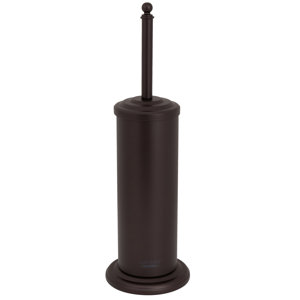 Steel 16.75in. H Free Standing Toilet Brush and Holder ( dents in both ) 