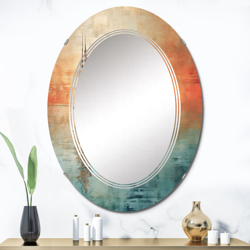 Bircotes - Miroir mural moderne ovale, 36 po x 24 po
