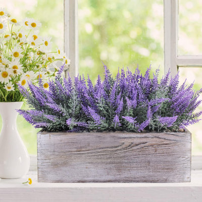 Centre de table rectangulaire en bois 14 po Lavender