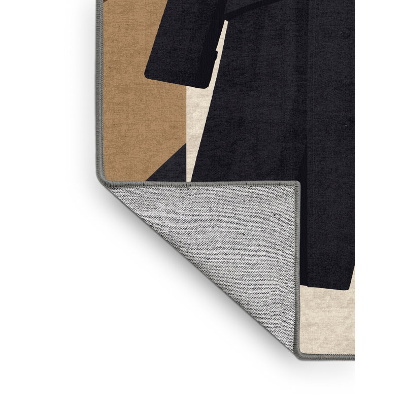 Tapis moderne et contemporain lavable à la machine en mauve et gris Kymani, 2 x 3