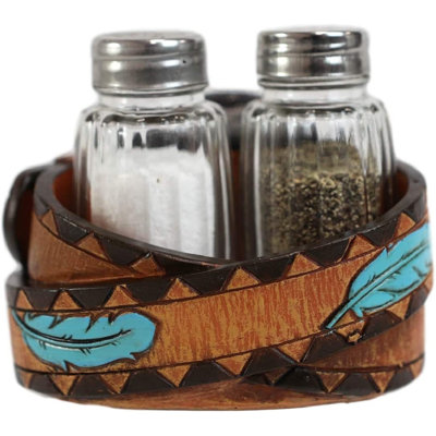 Foundry Select Hiltner Western Native American Native Chief and Wolf Salt and Pepper Shaker Set