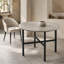 80cm Round Wooden Dining Table with X Frame Metal Legs for Dining Room-843537662