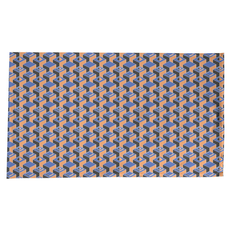 Nappe de gratte-ciels classiques, Bleu/orange