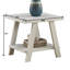Table de bout contemporaine en bois à deux tons en noyer patiné et gris-484236723-484236735