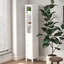 Armoire de salle de bain autoportante 66,92 "avec tablettes réglables - 1 porte mince pour la maison, la salle de bain, la cuisine, la grande salle de musique blanche Mansion