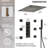 Thermostatic Rainfall  Shower System, 20" Ceiling Mount LED Shower Head with Handheld Shower, Body Jet-91163858
