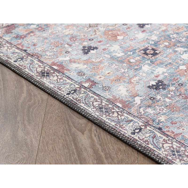 Zehorit Machine Washable Vintage Area Rug For Living Room, Hallway Runner, Entryway Rug, Rectangle 8'10" x 12'