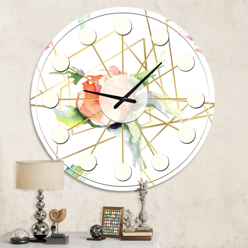 Horloge murale orange Mid-Century, Moyenne
