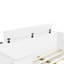 Lit plateforme double blanc avec coiffeuse et tablettes, 2 tiroirs de bureau pour le rangement des cosmétiques Blanc, lit, 6 tiroirs, table, différents motifs de décoration-1312612971