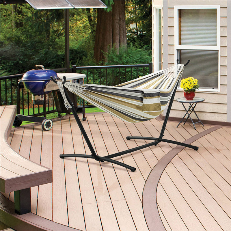 Sinila 2-people Heavy-duty Hammock & Iron Stand Set, Desert Stripe