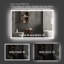 Miroir de salle de bain moderne 60 po x 48 po avec DEL, brouillard, 3 couleurs réglables, fonction de mémoire, capteur tactile, miroir mural de forme 60 po x 48 po, fonction de brouillard, caractère