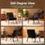 Chaise d'appoint en velours noir avec structure en bois massif, fauteuil Mid-Century moderne classique pour petits espaces - Fauteuil de lecture confortable pour le vestibule de la chambre à coucher-129182121