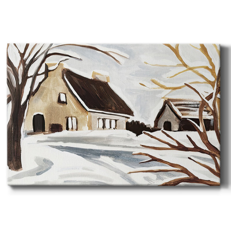 " Winter Cottage II ", 12" H x 18" W x 1.5" D