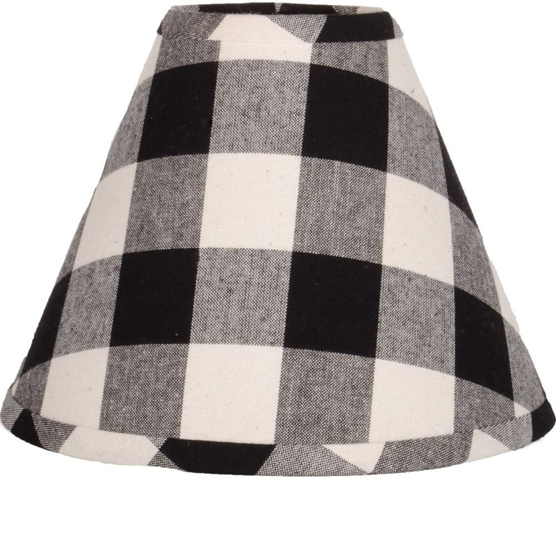 12'' H x 14'' W Cotton Empire Lamp Shade, Black-Buttermilk