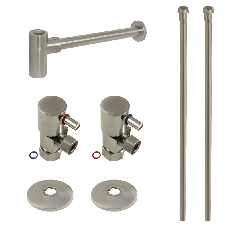 Kingston Brass Trimscape Modern Plumbing Supply Kit Combo, Brushed Nickel