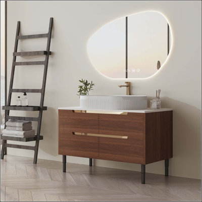 Meuble-lavabo 36 po 2-en-1 avec lavabo intégré en céramique