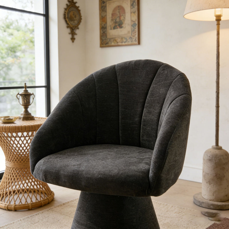 Fauteuil pivotant en chenille, Gris
