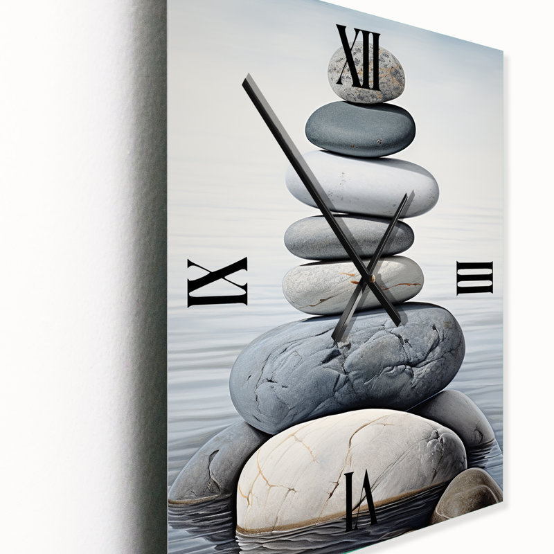 Beach Harmony Balance II - Horloge murale abstraite surdimensionnée, Très grand