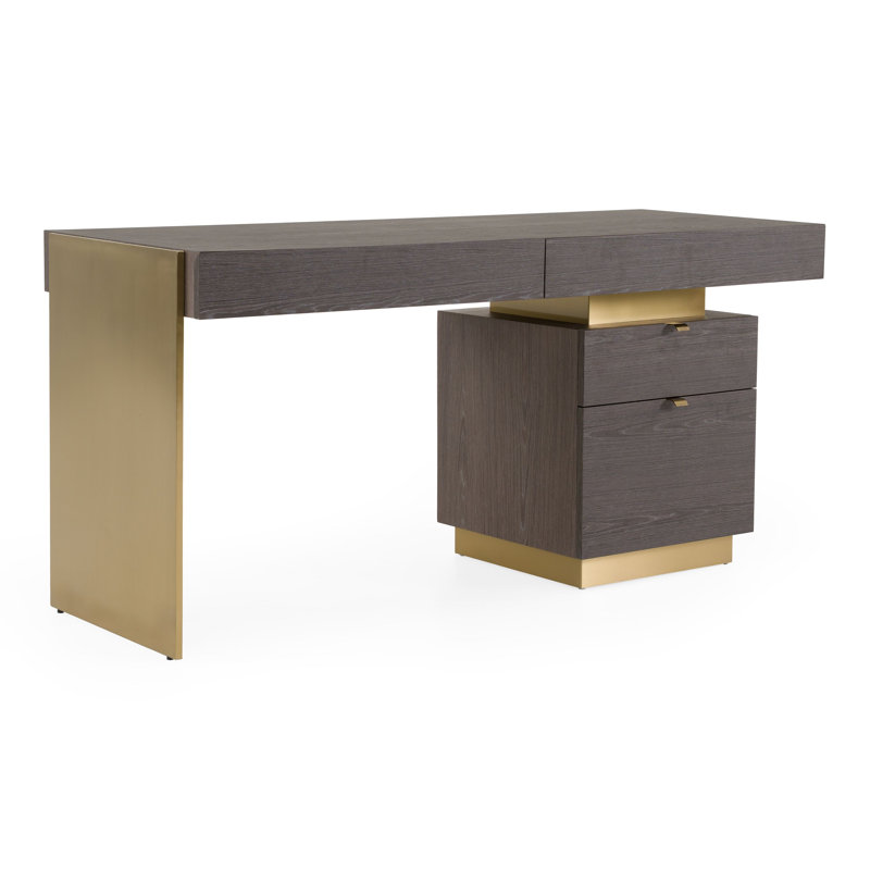 Bureau Tolland en orme gris et or