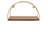 Wall storage metal and acacia wood half-circle frame 18" brown and metallic gold finish for home office bedroom or living room boho decor set of 3