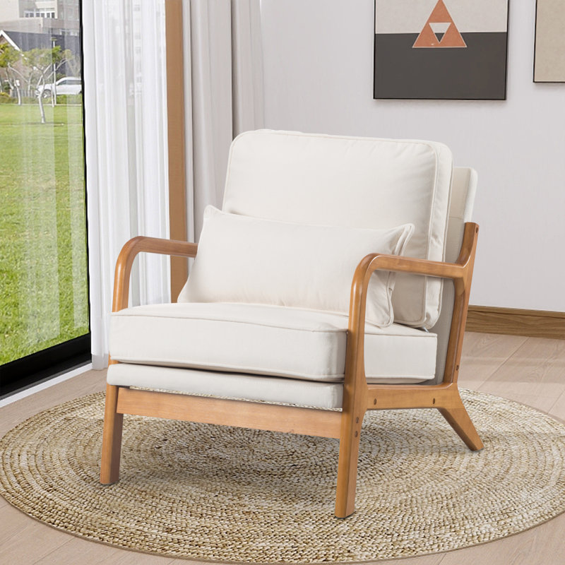Chaise d'appoint George Oliver, Lin beige