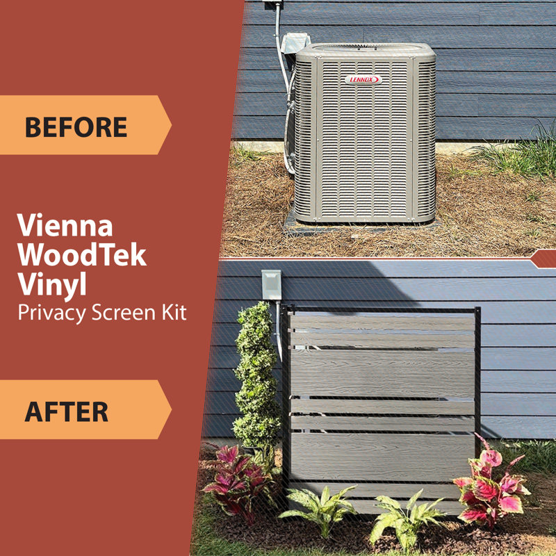 Vienna Charcoal WoodTek Vinyl Privacy Screen Panels