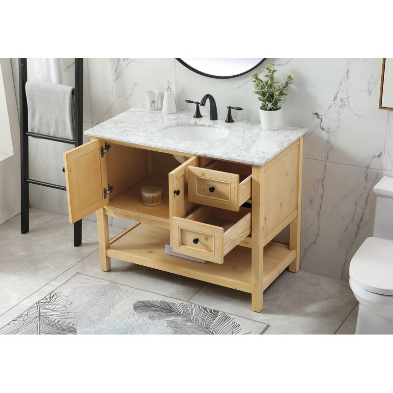 Ensemble de meuble-lavabo simple 42 po Narron, Bois naturel