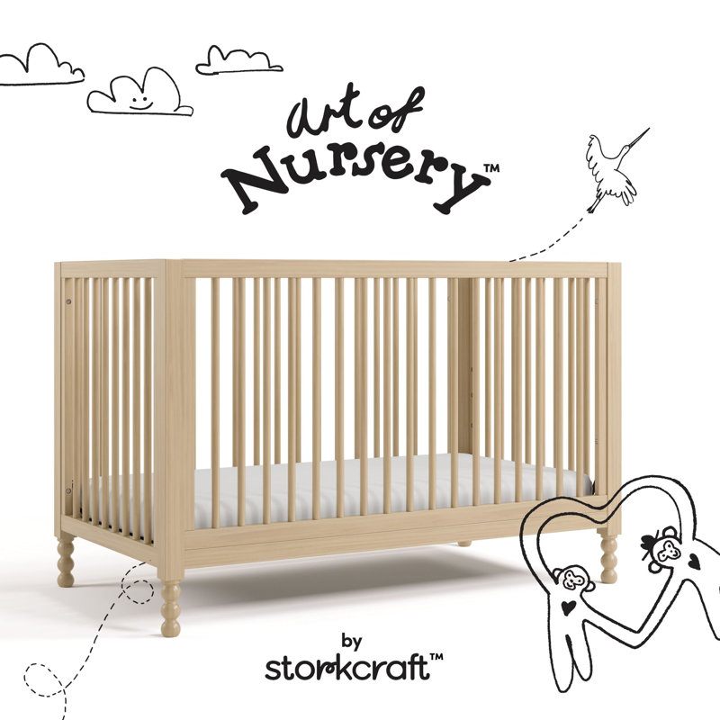 Rio 5-in-1 Convertible Crib with Toddler Guardrail, Driftwood